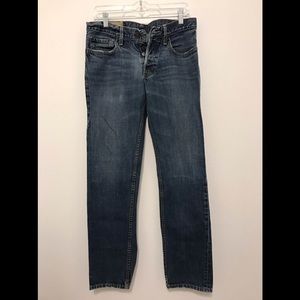 Hollister slim straight button-fly distress denim jean men size 31x32